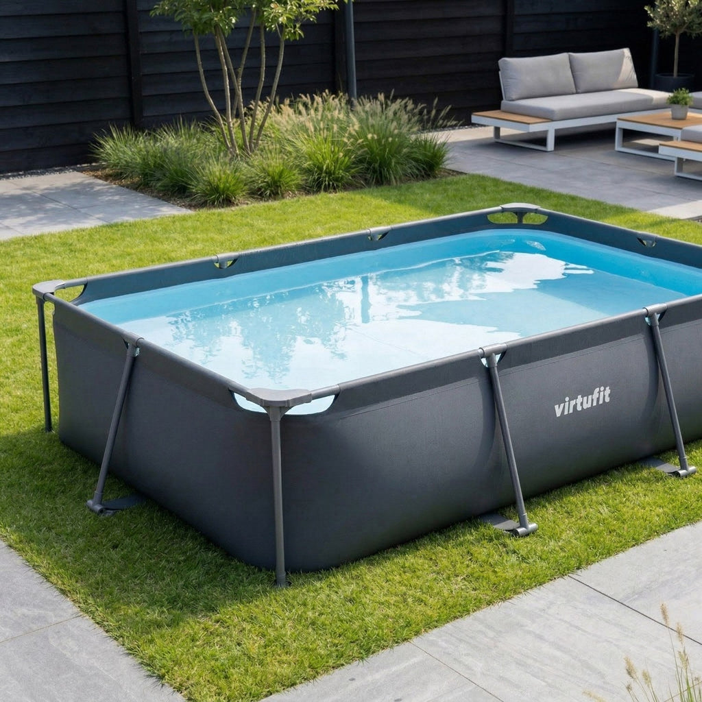 VirtuFit Rechthoekig Zwembad - 300 x 210 x 66 cm - Antraciet - Afbeelding 8