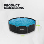 VirtuFit Rond Zwembad - Ø366 x 100 cm - Antraciet - Inclusief Filterpomp - Afbeelding 13