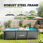 VirtuFit Rechthoekig Zwembad - 260 x 180 x 66 cm - Antraciet - Inclusief Filterpomp - Afbeelding 5