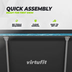 VirtuFit Rechthoekig Zwembad - 260 x 180 x 66 cm - Antraciet - Inclusief Filterpomp - Afbeelding 12