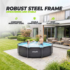 VirtuFit Rond Zwembad - Ø244 x 76 cm - Antraciet - Inclusief Filterpomp - Afbeelding 5