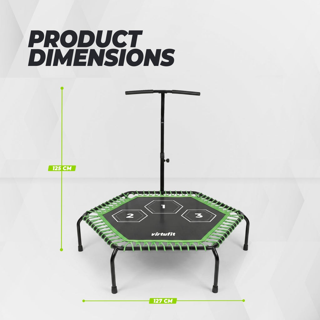 VirtuFit Fitness Trampoline Pro met Handvat - Zwart - 127 cm - Afbeelding 6