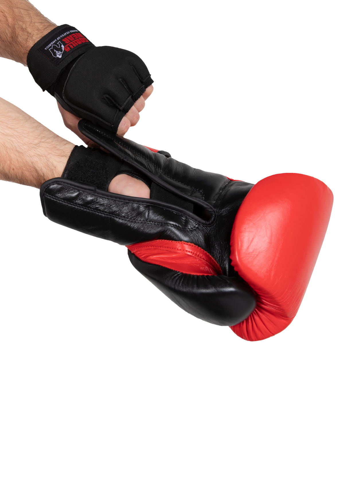 Gorilla Wear Gel Handschoenen met Omslag - Zwart/Wit - Afbeelding 6