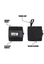 Gorilla Wear Basic Wrist Wraps - Zwart/Wit - In gebruik