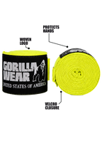 Gorilla Wear Boxing Hand Wraps - Boksbandages - Geel - In gebruik