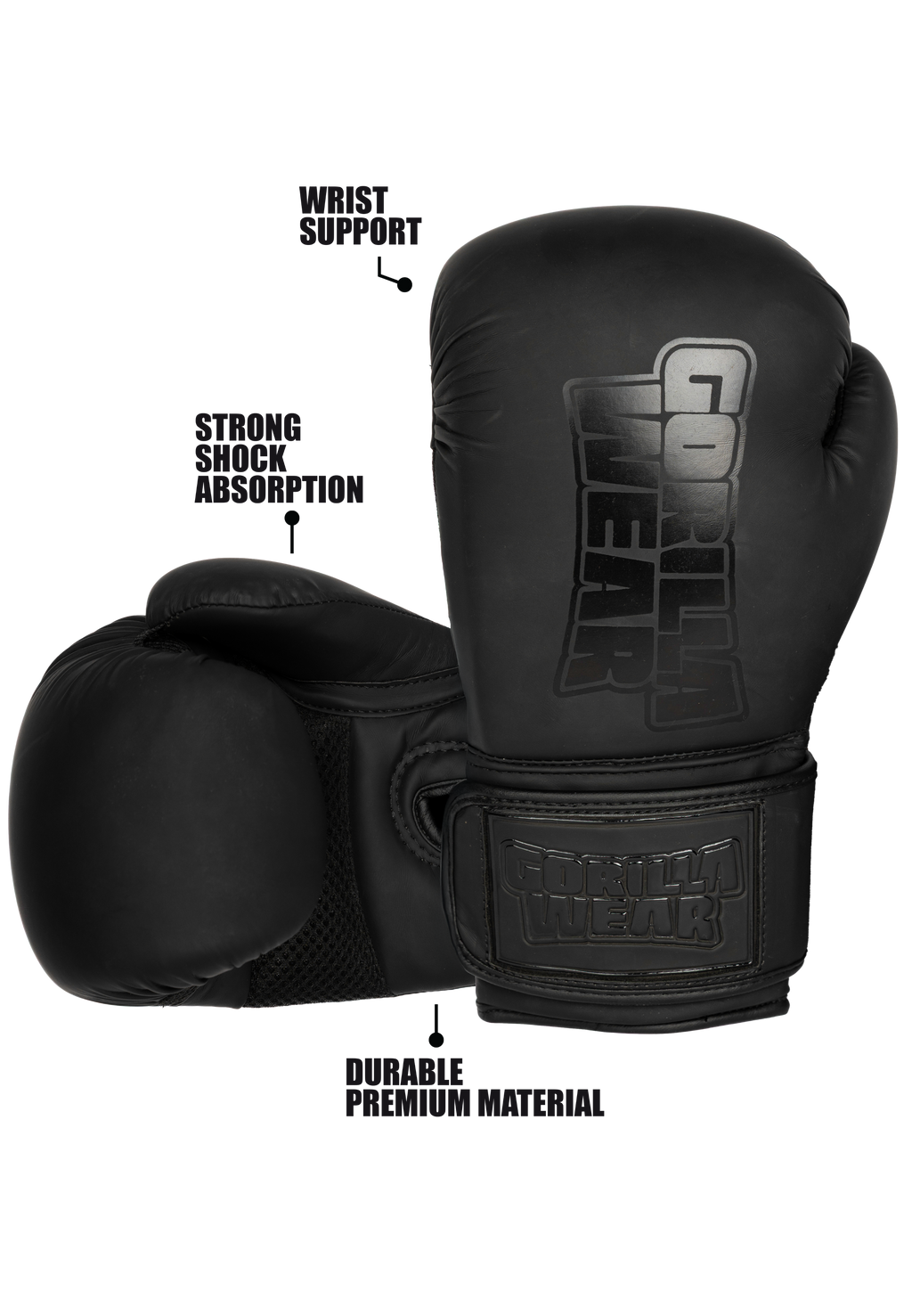 Gorilla Wear Kodiak Bokshandschoenen - Zwart - Afbeelding 5