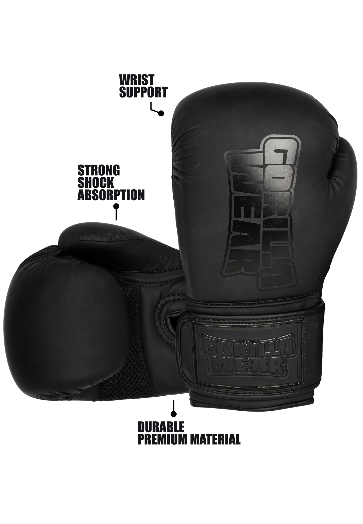 Gorilla Wear Kodiak Bokshandschoenen - Zwart - Afbeelding 5