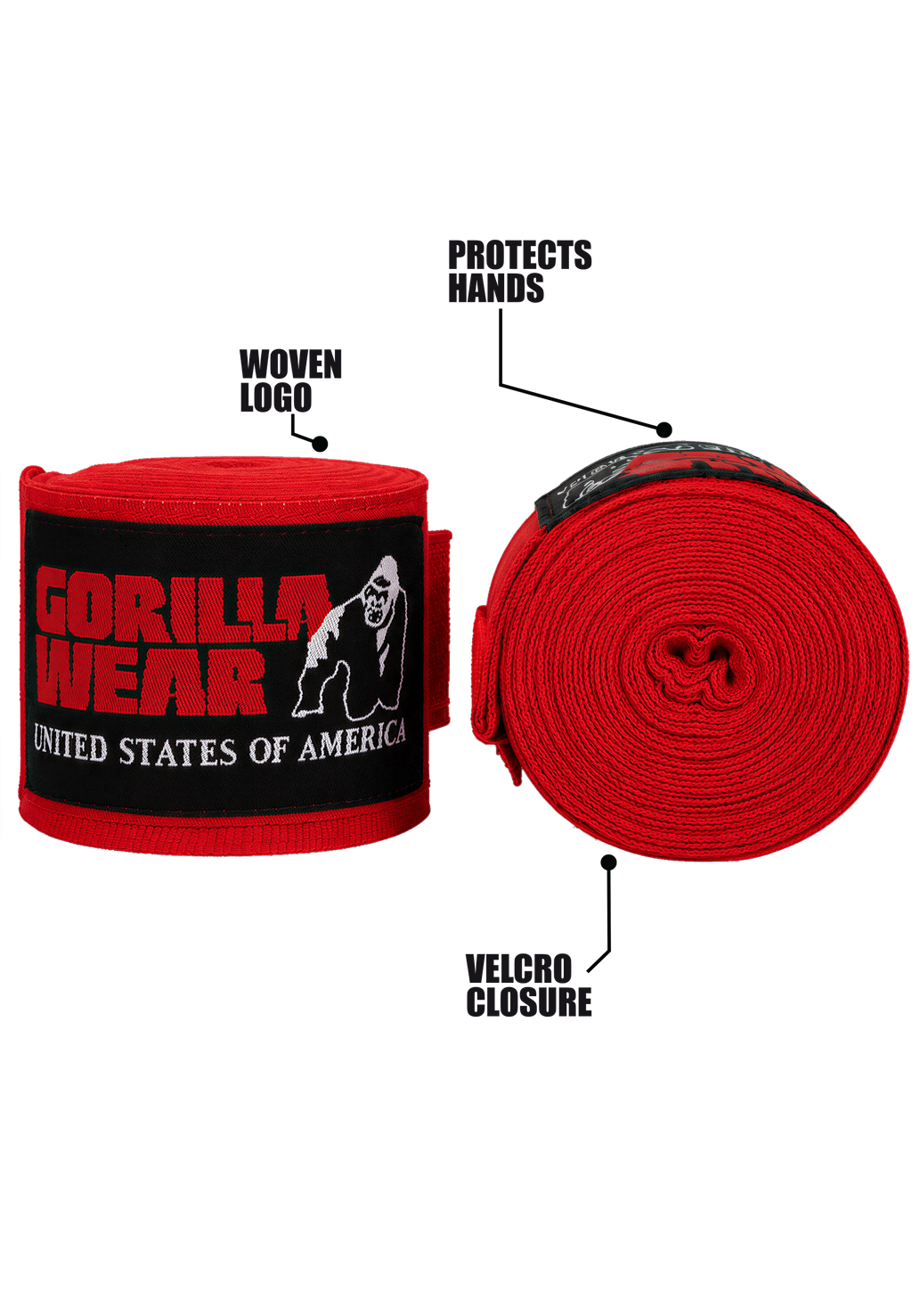 Gorilla Wear Boksbandages - Rood - In gebruik