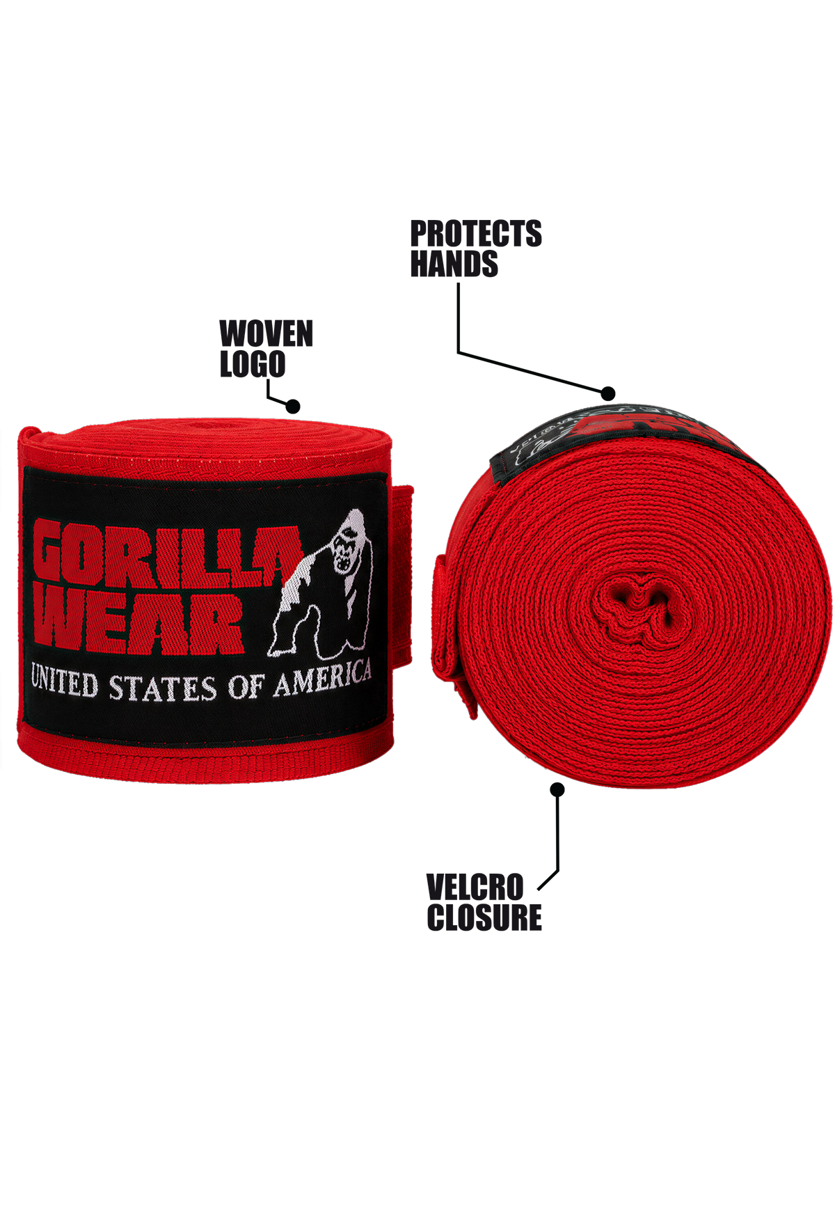 Gorilla Wear Boksbandages - Rood - In gebruik