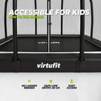 VirtuFit Premium Inground Trampoline met Veiligheidsnet - Zwart - 244 x 366 cm - Afbeelding 7