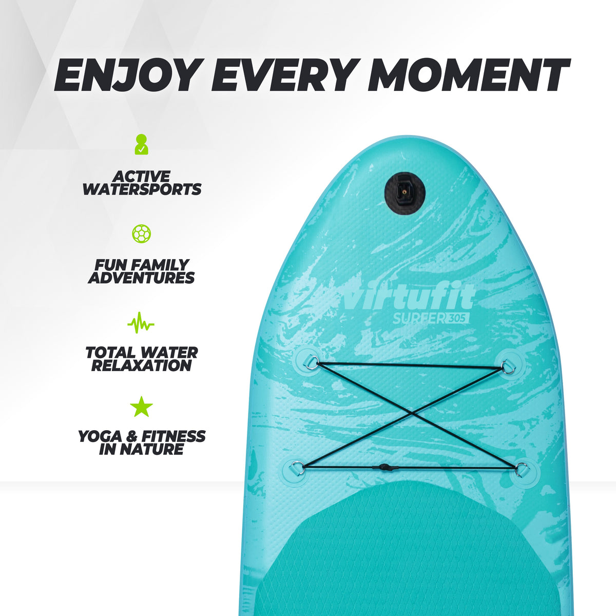 Virtufit Supboard Surfer 305 - Oranje - Inclusief Windzeil en accessoires - In gebruik