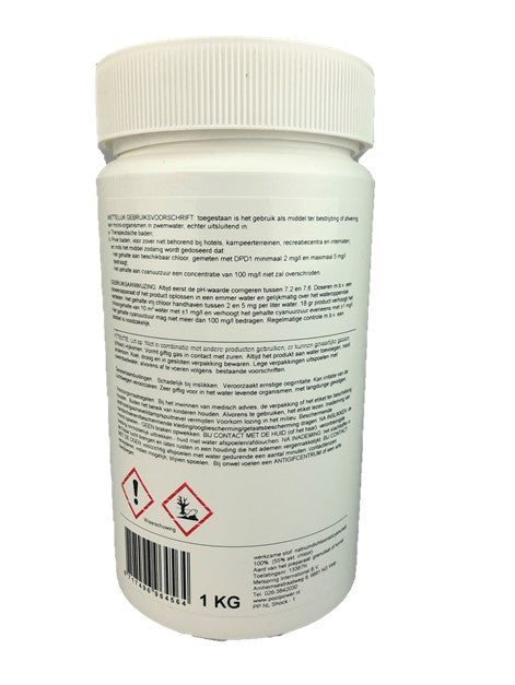 Pool Power Shock 55/G Snelwerkend Chloorgranulaat - 1 kg - Aanzicht