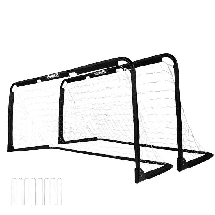 VirtuFit Zusammenklappbares Fußballtor - Pannagoal - 150x60cm (Set von 2) - Schwarz - Zweite Chance