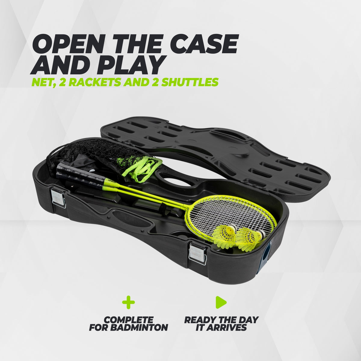 VirtuFit 2-in-1 tragbares Badminton- und Tennisset - inklusive Koffer und Schläger