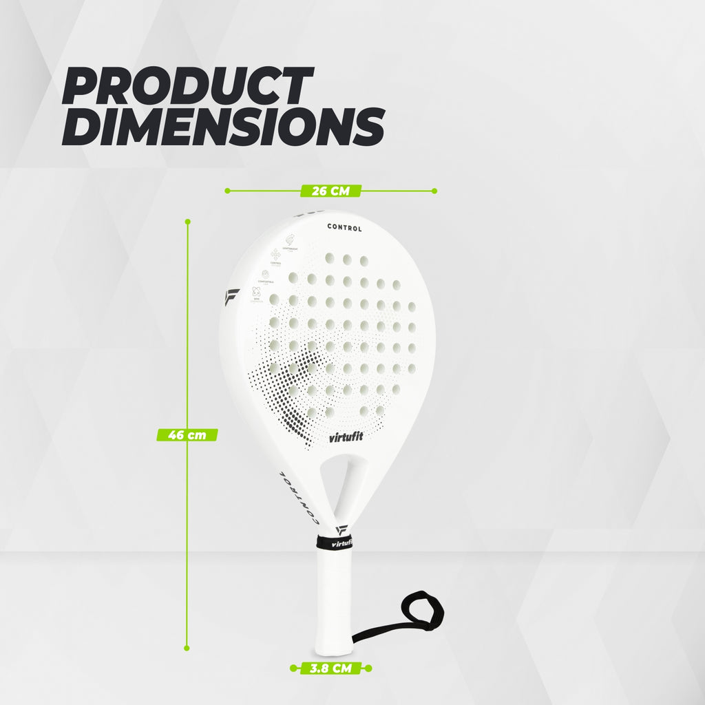 VirtuFit Control Padel Schläger - Weiß - Schwarz