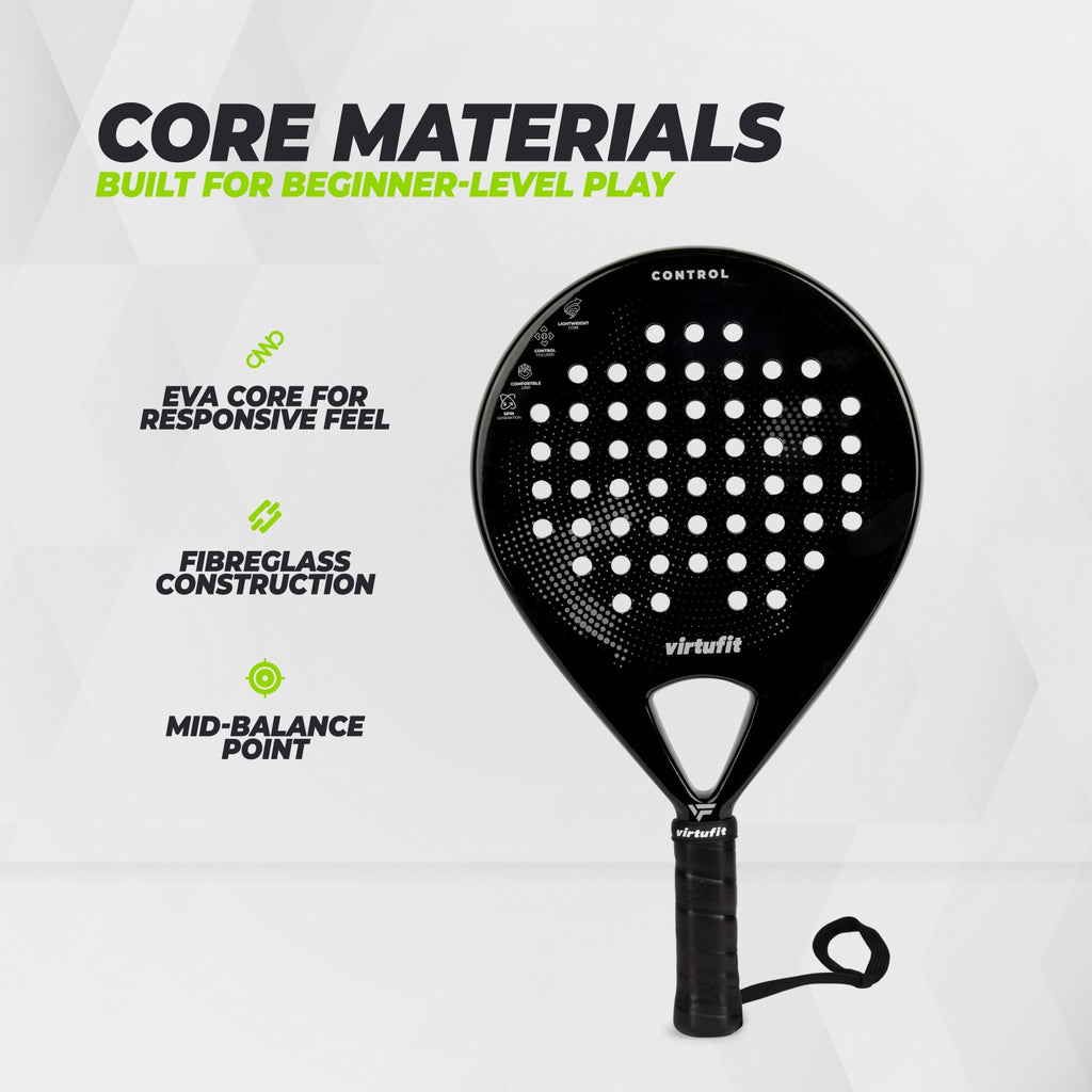 VirtuFit Control Padel Schläger - Schwarz - Grau