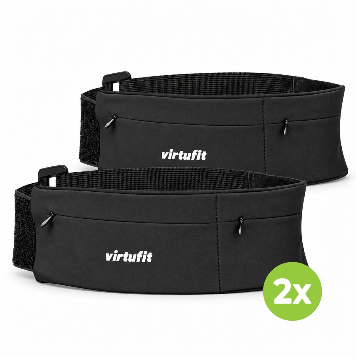 VirtuFit Running Belt Pro - 2 Aufbewahrungsfächer - Set von 2