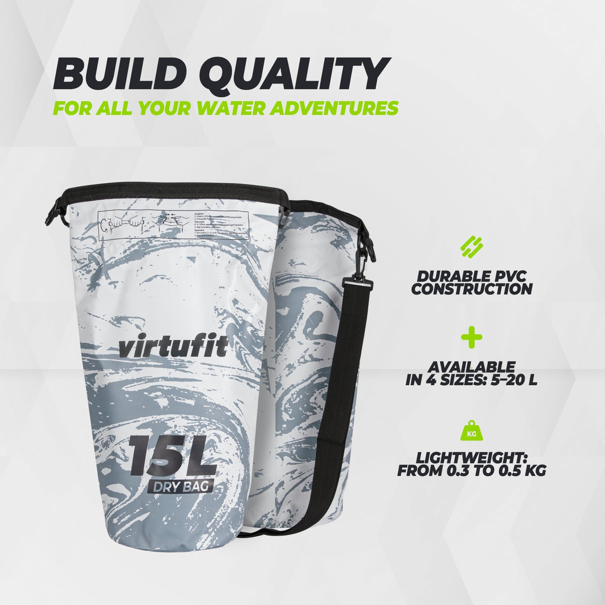 VirtuFit Dry Bag 15L - Wasserfeste Tasche