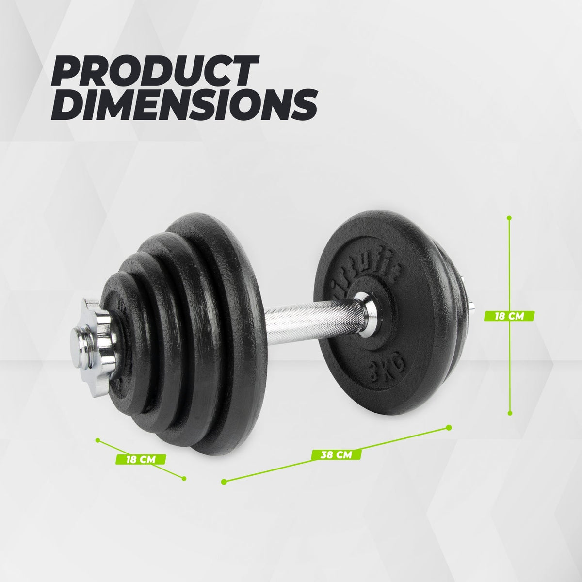 VirtuFit Verstelbare Dumbbellset Pro - Halterset - Gietijzer - 1 x 15 kg - Afbeelding 6