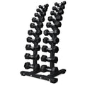 VirtuFit Hantelscheibenständer stehend Deluxe + Hexa Hantelscheiben 1 bis 10 kg
