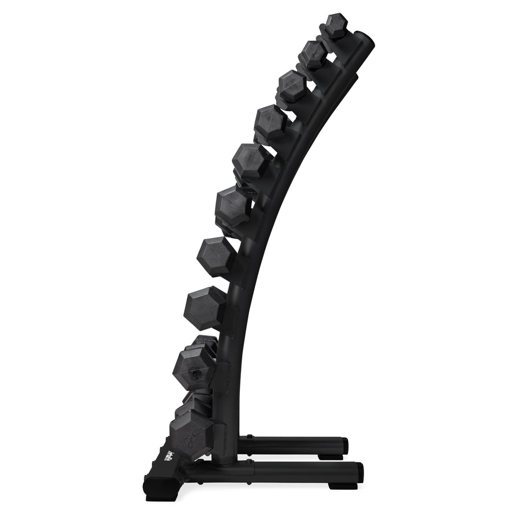 VirtuFit Hantelscheibenständer stehend Deluxe + Hexa Hantelscheiben 1 bis 10 kg