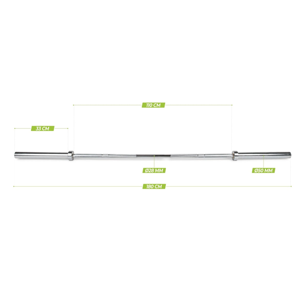VirtuFit Olympische Hantelstange - 50 mm - 180 cm
