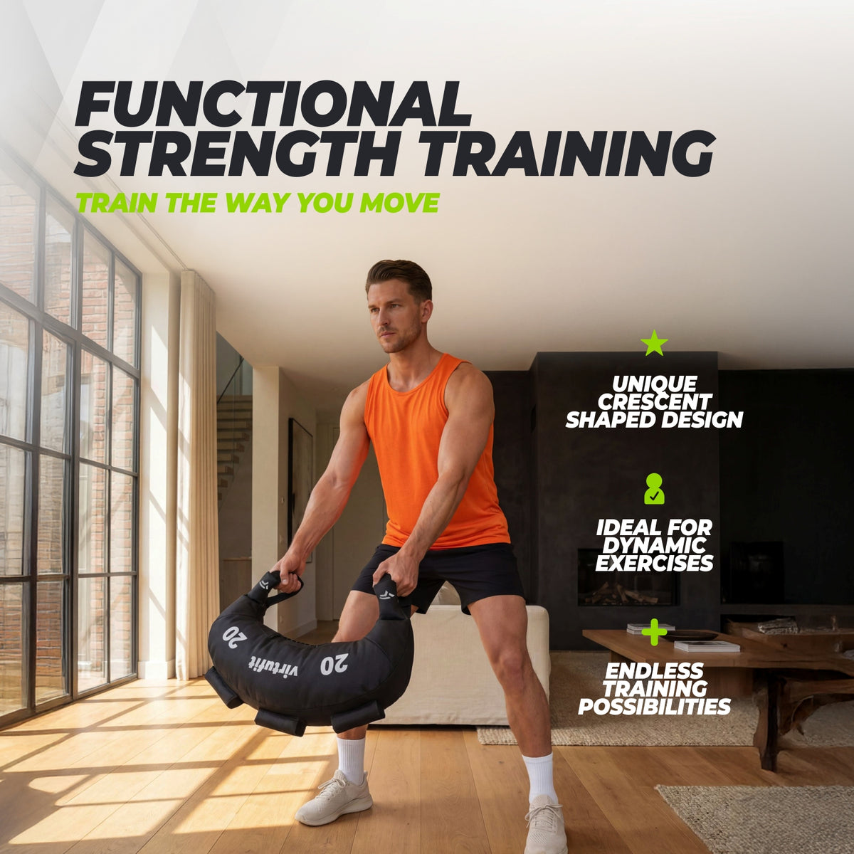 VirtuFit Bulgarian Bag - Fitnessbag - 20 kg - Tweedekans