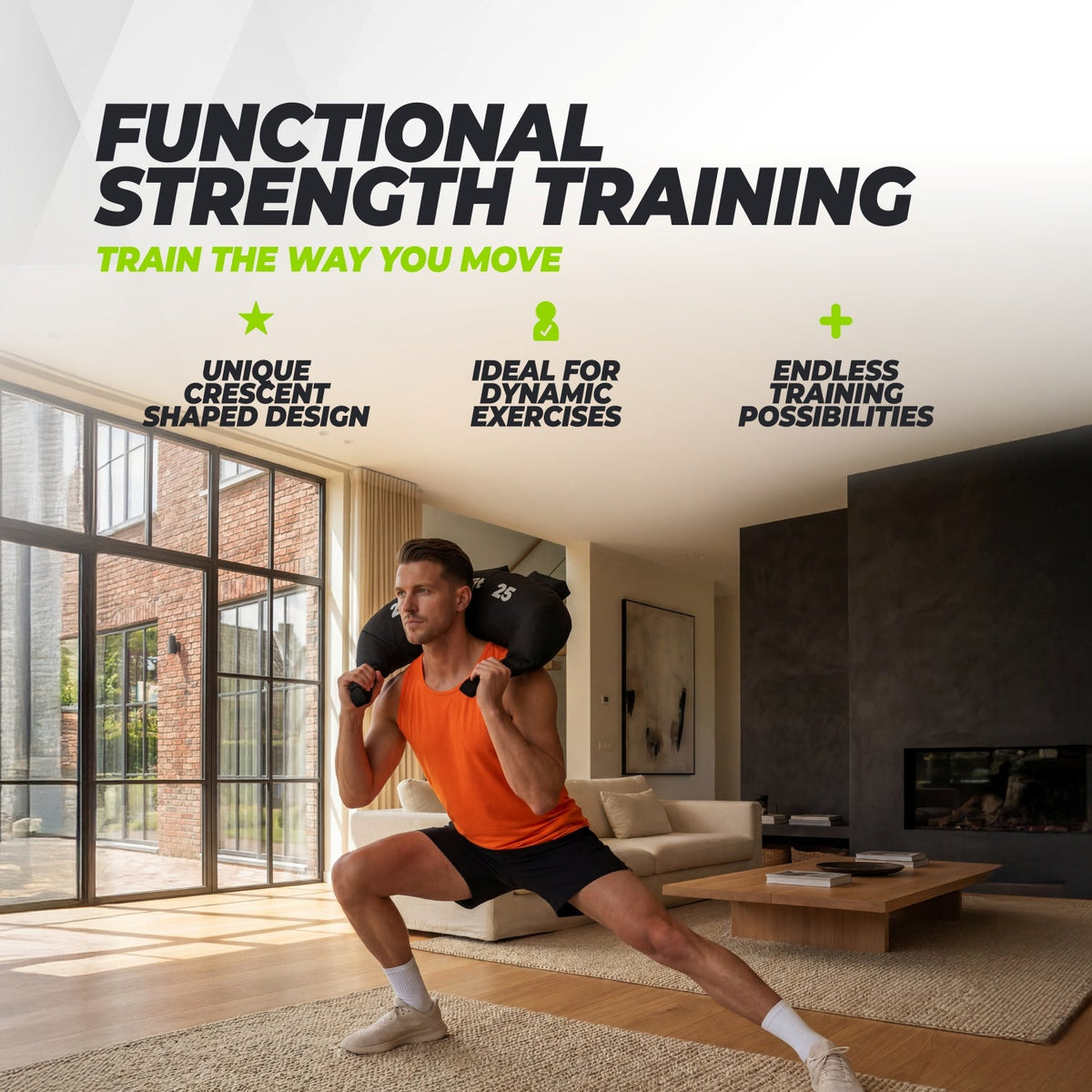 VirtuFit Bulgarian Bag - Fitnessbag -  25 kg - Detail