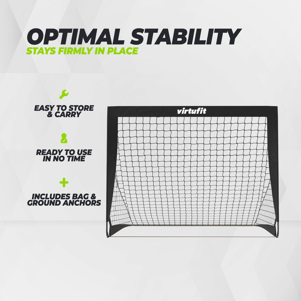 VirtuFit Pop-Up Voetbaldoelen Set - Voetbalgoals - 120 x 90 cm - Zwart - In gebruik