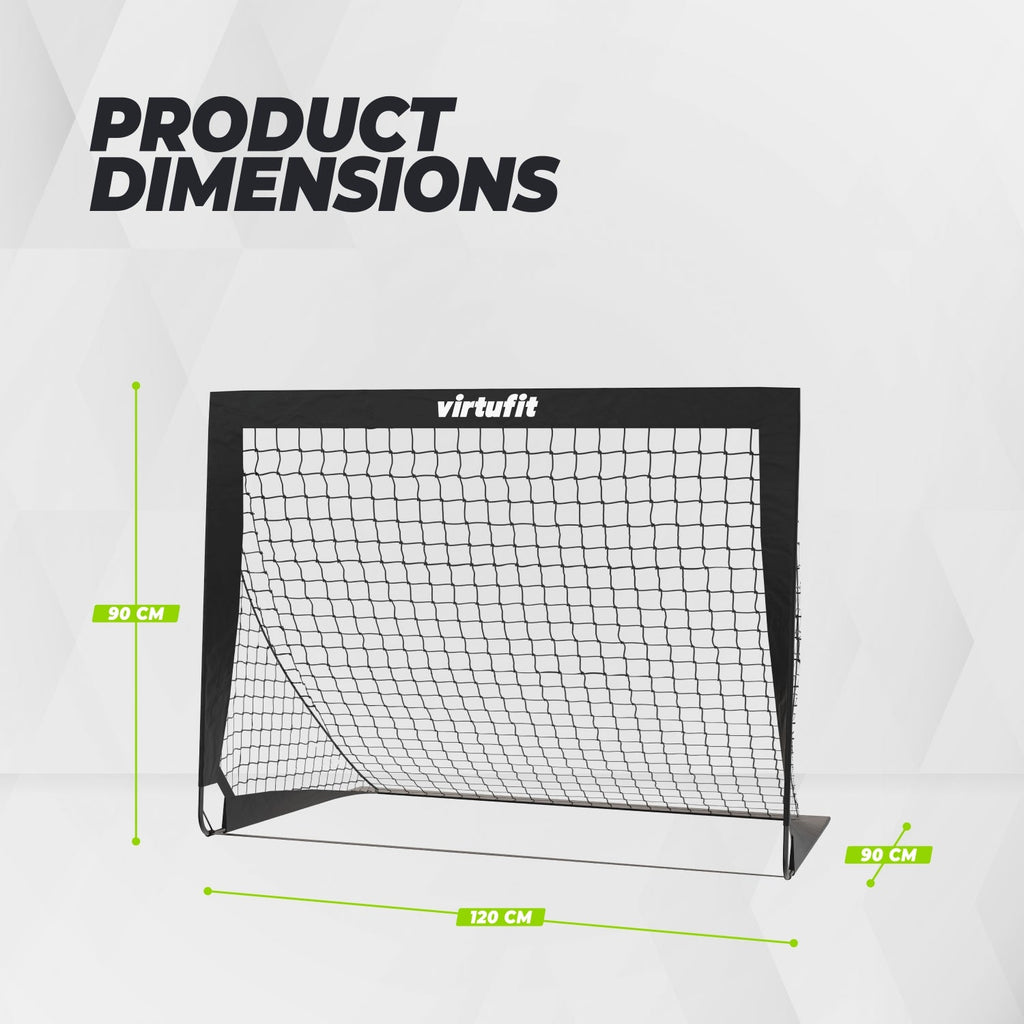 VirtuFit Pop-Up Voetbaldoelen Set - Voetbalgoals - 120 x 90 cm - Zwart - Afbeelding 5