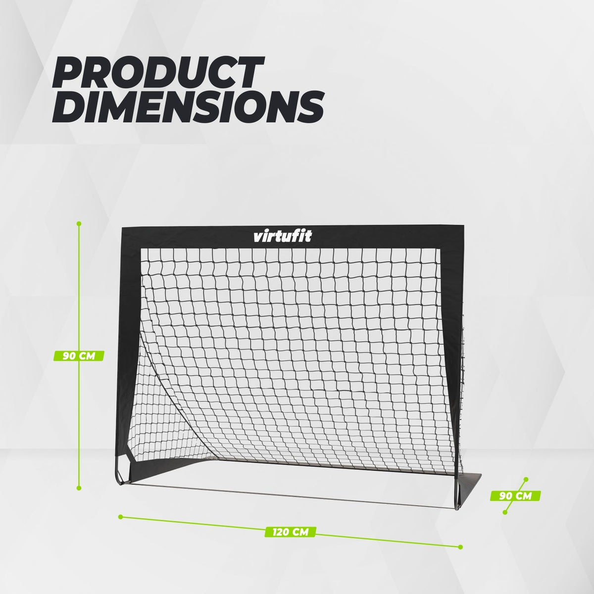 VirtuFit Pop-Up Voetbaldoelen Set - Voetbalgoals - 120 x 90 cm - Zwart - Afbeelding 5