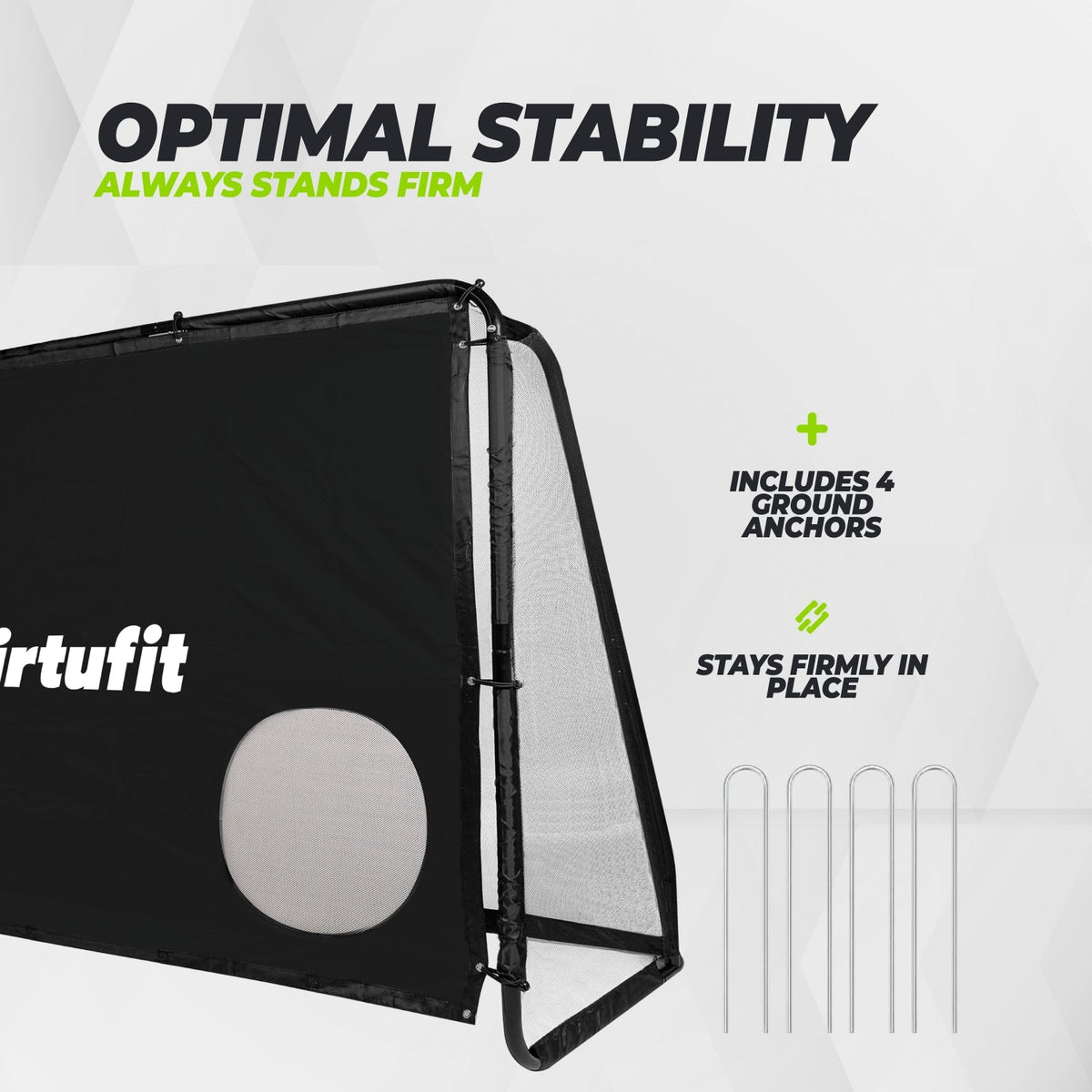 VirtuFit Fußballtor Pro mit Torwand - Fußballtor - 220 x 170 cm - Zweite Chance
