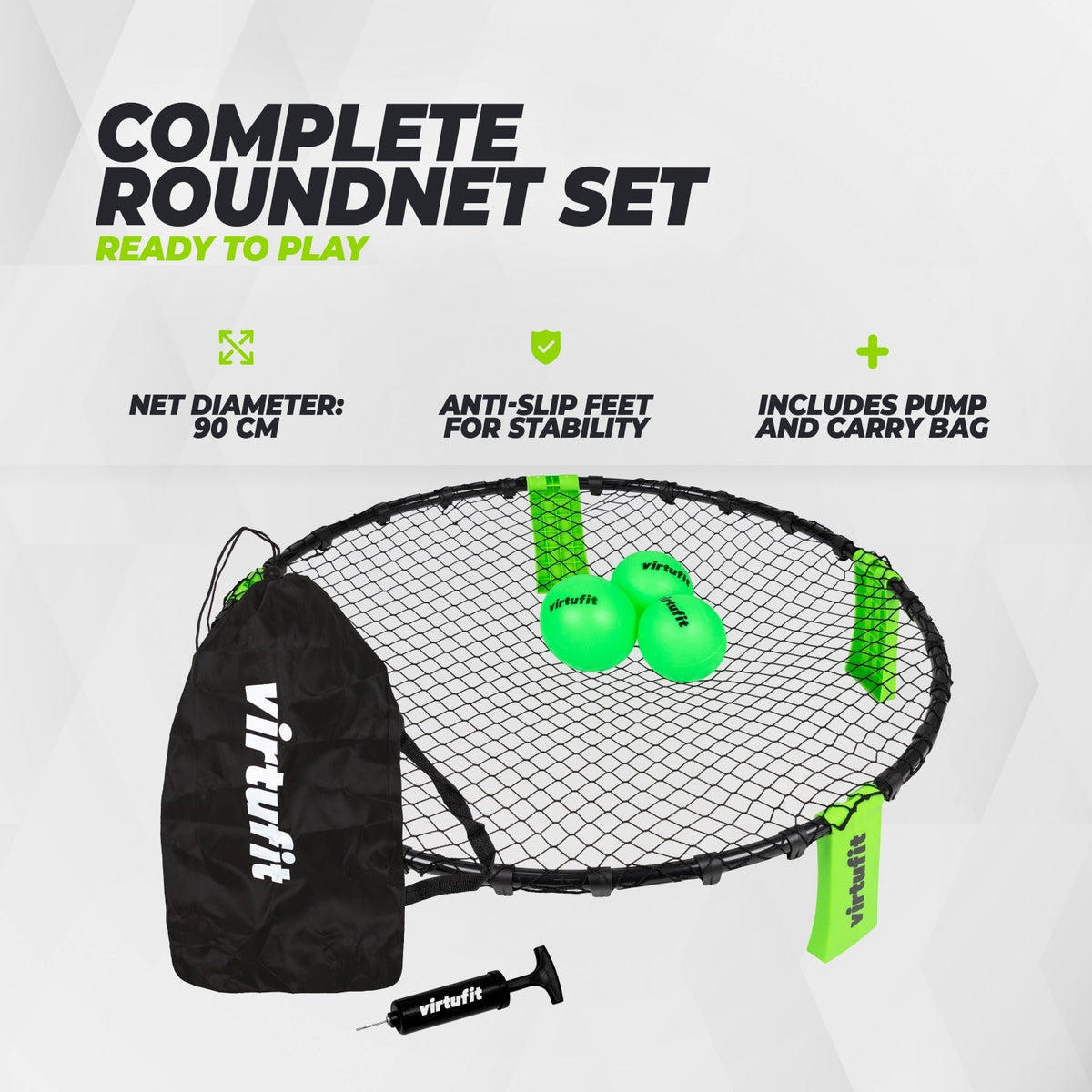 VirtuFit Roundnet RN90 Pro - Mit 3 Bällen und Aufbewahrungstasche - Zweite Chance