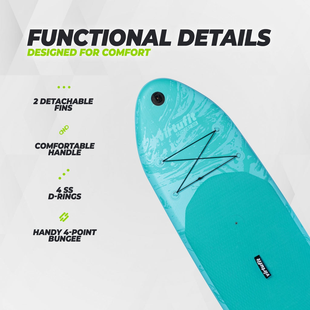 Virtufit Supboard Surfer 305 - Turquoise - Inclusief Windzeil en accessoires - Tweedekans - Afbeelding 7