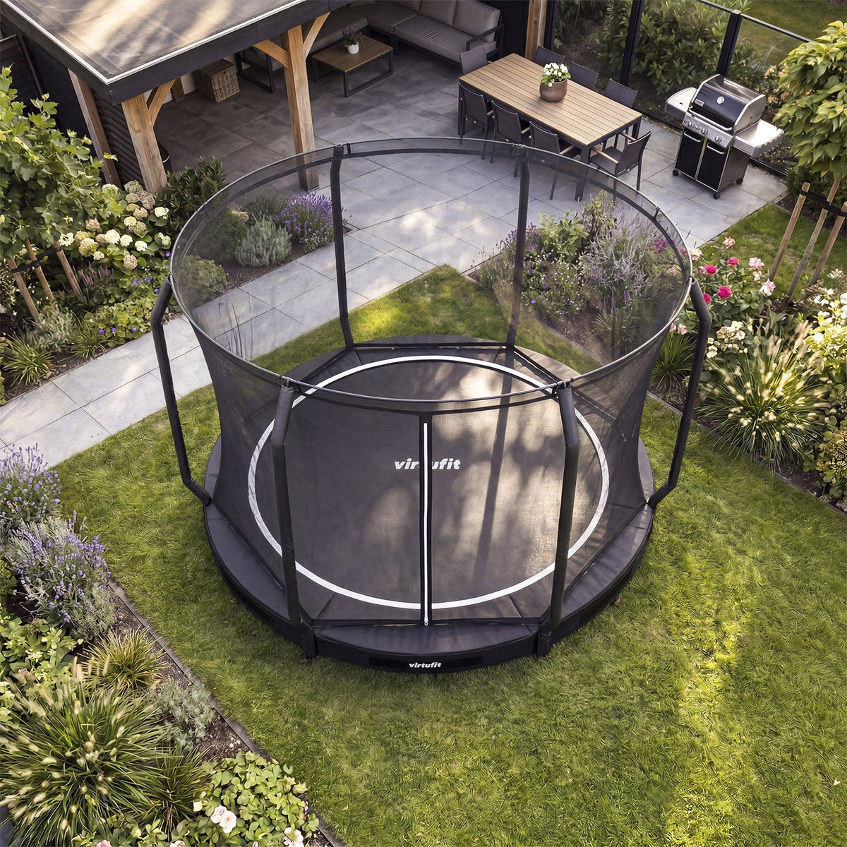 VirtuFit Inground Trampoline 251 cm Inclusief Veiligheidsnet - Afbeelding 10