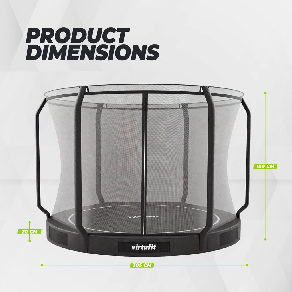 VirtuFit Inground Trampoline 305 cm - Inclusief Veiligheidsnet - Afbeelding 8