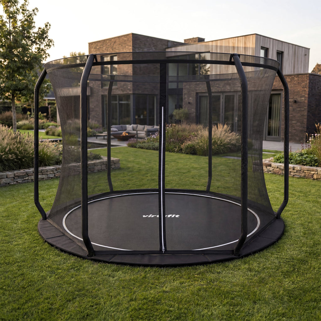 VirtuFit Groundlevel Trampolin 305 cm Inklusive Sicherheitsnetz