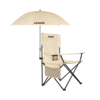 VirtuFit Opvouwbare Camping Stoel - Inclusief Universele Stoelparasol - Beige - Hoofdafbeelding
