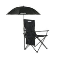 VirtuFit Opvouwbare Camping Stoel - Inclusief Universele Stoelparasol - Zwart - Hoofdafbeelding