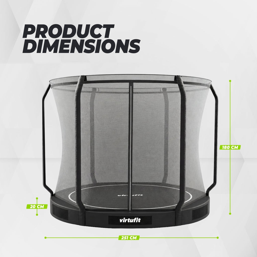 VirtuFit Inground Trampoline 251 cm Inclusief Veiligheidsnet - Afbeelding 8