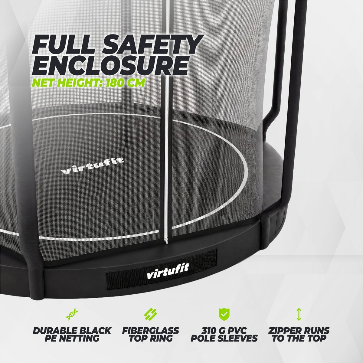 VirtuFit Inground Trampoline 251 cm Inclusief Veiligheidsnet - Afbeelding 7