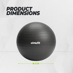 VirtuFit Anti-Burst Fitnessball Pro - Gymnastikball - Swiss Ball - mit Pumpe - Schwarz - 65 cm