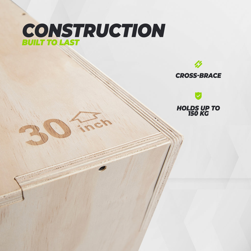 VirtuFit Holz Plyo Box 3-in-1 - Groß - 50 x 60 x 75 cm