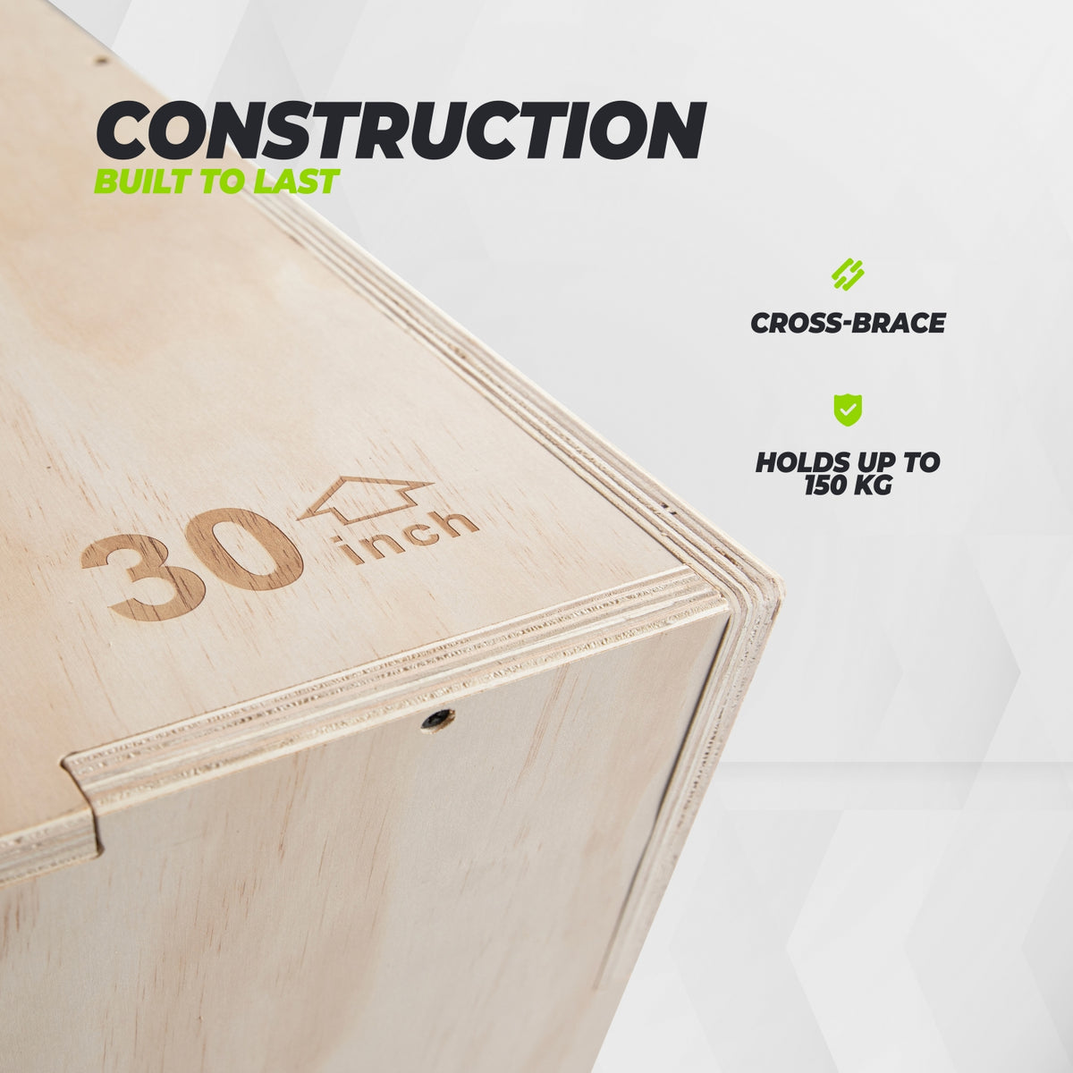 VirtuFit Holz Plyo Box 3-in-1 - Groß - 50 x 60 x 75 cm