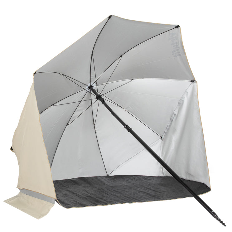 VirtuFit Strandsonnenschirm - Windschutz - 180 cm - Beige - Zweite Chance