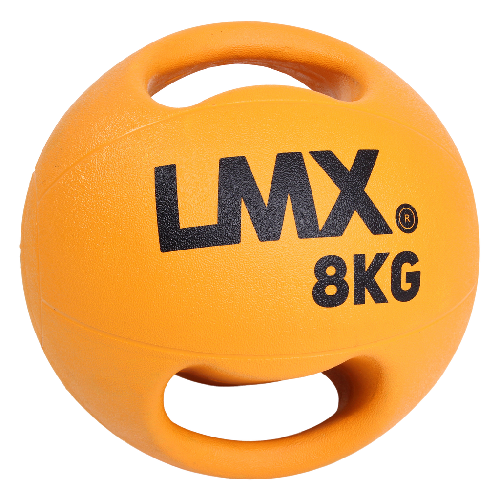 Lifemaxx LMX Medizinball - Double Handle Medicine Ball - 8 kg - Orange