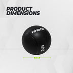 VirtuFit Medizinball Pro - Medizinball - 5 kg - Gummi - Schwarz