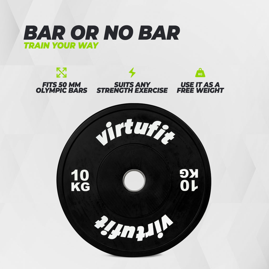 VirtuFit Bumper Plate - Olympische Hantelscheibe aus Gummi - 50 mm - 10 kg