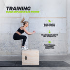 VirtuFit Holz Plyo Box 3-in-1 - Groß - 50 x 60 x 75 cm