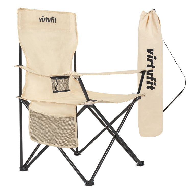 VirtuFit Klappstuhl für Camping - Strandstuhl - Beige - Zweite Chance